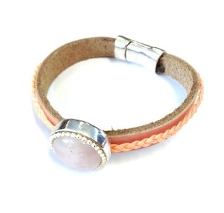 Rosa Armb&aring;nd med Stein (1 stk.)