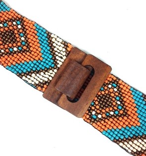 Håndlaget Ibiza-belte Aztec Mintblå (1 stk)
