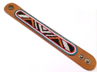 Lærarmbånd Aztec med lyseblå strass (1 stk.)