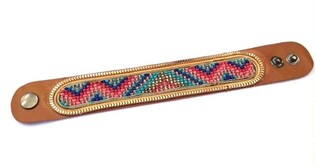 Lærarmbånd Ibiza Aztec Gullkant med Oransje (1 stk.)