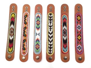 Skinnarmbånd Aztek med Strass Mikspakke (6 stk)