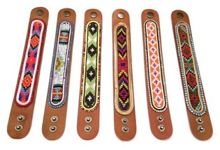 Skinnarmbånd Aztec med Strass Mikspakke (6 stk)