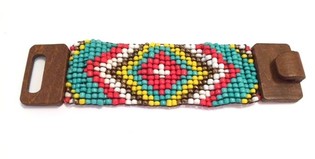 Ibiza Aztec Armbånd med Trelås Gult (1 stk)