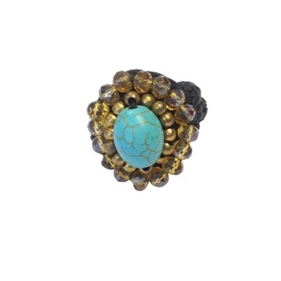 Ring med Turkis Sten | Ibiza-stil | Engros