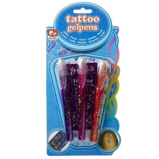 3 Tattoo Gelpennor på Kort (12 stk.)