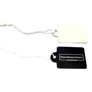 Smykkelapp "Miss Moneypenny" med Hyssing 3x2,5cm (100 stk)