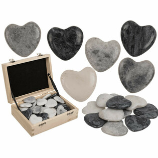 NATURSTEIN HJERTEFORM - WORRY STONES (36 stk)