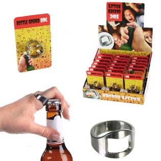 Flaske&aring;pner Ring i Display (24 stk.)