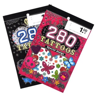 Tatoveringshefter med 280 Klistremerker (24 stk.)