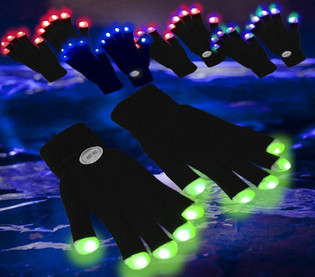 LED-hansker / Rave-hansker (12 stk.)