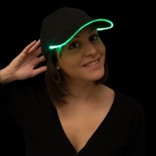 LYSENDE LED-CAPS / PARTY CAPS - FARGE: GR&Oslash;NN (12 STK.)