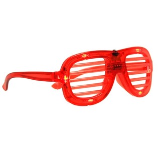 SHUTTER SHADES Briller med LED-lys - Farge: Rød (12 stk.)