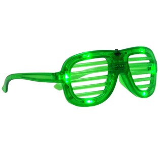 SHUTTER SHADES BRILLER MED LED-LYS - FARGE: GRØNN (12 stk.)