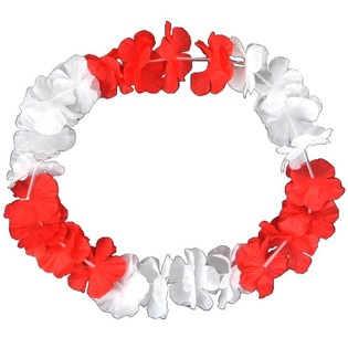 Hawaii-kranser Rød/Hvit (50 stk.)