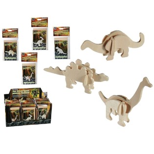 3D-puslespill i tre dinosaur i display (72 stk.)