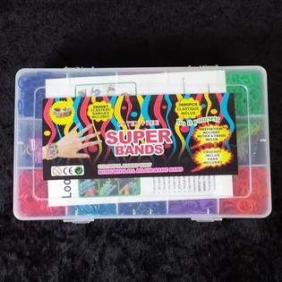 2 600 Super Bands / Loom-bånd i stor boks (6 stk.)