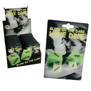 Selvlysende sex-terninger i display (24 stk)