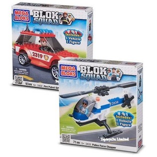 MEGA BLOKS - BRANNPATRULJE-SUV & POLITIHELIKOPTER (2 stk.)