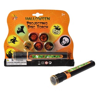 Halloween projeksjonslommelykt p&aring; kort (med 6 linser)