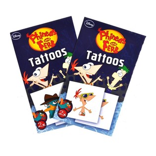 2-DELTE DISNEY-TATTOVERINGER - MODELL: PHINEAS OG FERB (50 stk.)