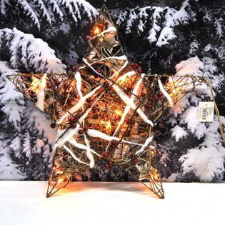 STOR LYSENDE JULESTJERNE DEKORASJON 45 CM (2 stk.)
