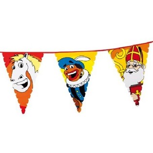 Stor Sinterklaas & Piet Flaggrekke 6 Meter (13 stk)