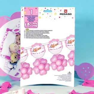 STOR BALLONGGIRLANDER 2,3 METER - ROSA (3 stk.)
