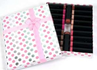 Leppestift 5 farger i rosa innpakning (20 stk)