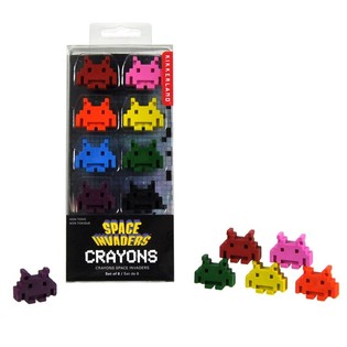 8 STYKKER SPACE INVADERS VOKSSKRITT I ESKE (12 stk.)