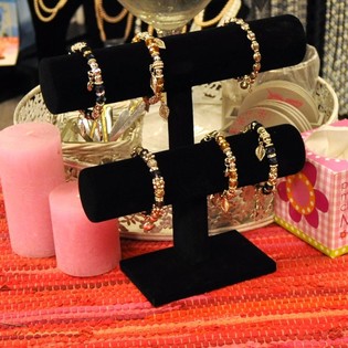 Armbåndsdisplay i fløyel med 2 ruller (3 stk.)