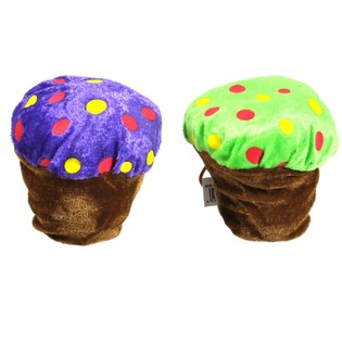 Farget plysj cupcake 10 cm (24 stk)