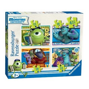 DISNEY PIXAR MONSTERUNIVERSITETET PUSLESPILL 4-I-1 (6 stk.)