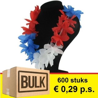 ***PARTIKJ&Oslash;P*** HAWAIIKRANS - R&Oslash;D / HVIT / BL&Aring; (600 stk.)