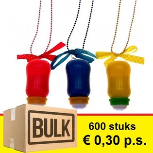 *** BULKTILBUD *** LYSENDE T&Aring;TEFLASKE P&Aring; KJEDE (600 stk.)