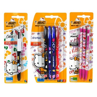ASSORTERTE HELLO KITTY BIC-PENNER P&Aring; KORT (12 stk.)
