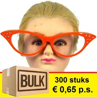 ***PARTIKJØP*** STORE ORANGE PARTYBRILLER (300 stk.)