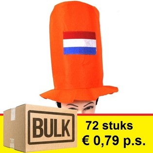 ***PARTIKJØP*** HØY ORANSJE HATT (72 stk.)