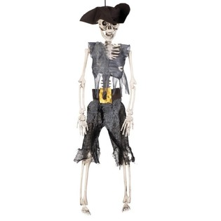 Hengende skjelett: Piratkaptein 40 cm (6 stk.)