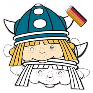 8 stk Wickie Viking Fargeleggingsmasker + Blyanter (12 stk)
