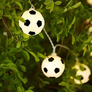 Lysslynge Fotball SVART/HVIT med 10 lamper (9 stk.)