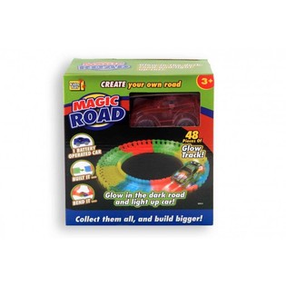 MAGIC ROAD MED GLOW IN THE DARK BIL, 48 deler (2 stk.)