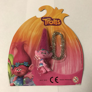 Trolls-figur p&aring; kjede p&aring; kort (12 stk.)
