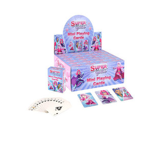 MINI SPILLEKORT &ndash; MODELL: SUPER GIRLS I DISPLAY (24 stk.)
