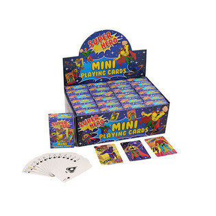 MINI SPILLKORT &ndash; MODELL: SUPERHELTER I DISPLAY (24 stk.)