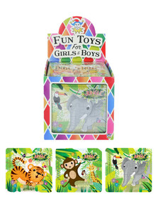 Junglepuslespill - 13 x 12 cm i display (108 stk.)