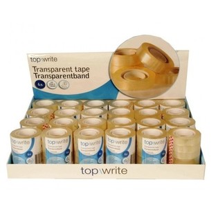 TOPWRITE - 6 RULLER GJENNOMSIKTIG TAPE I DISPLAY (24 SETT &Aacute; 6)
