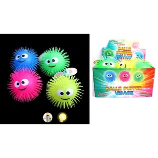 STORE LYSENDE PUFFER BOUNCE-BALLER I DISPLAY (12 stk.)