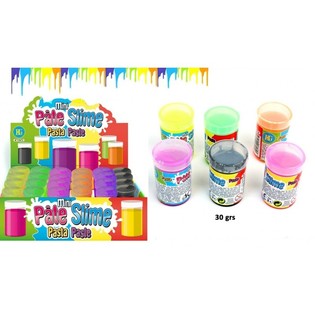 Farget Mini Slime i T&oslash;nne (30g) - Display 24 stk.
