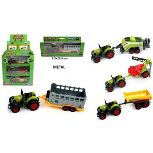 DIE CAST TRAKTORSETT I DISPLAY (12 stk.)