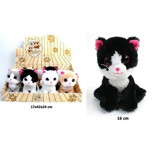 KOSEDYR KATT, MIX DESIGN 16 CM - I DISPLAY (12 stk)